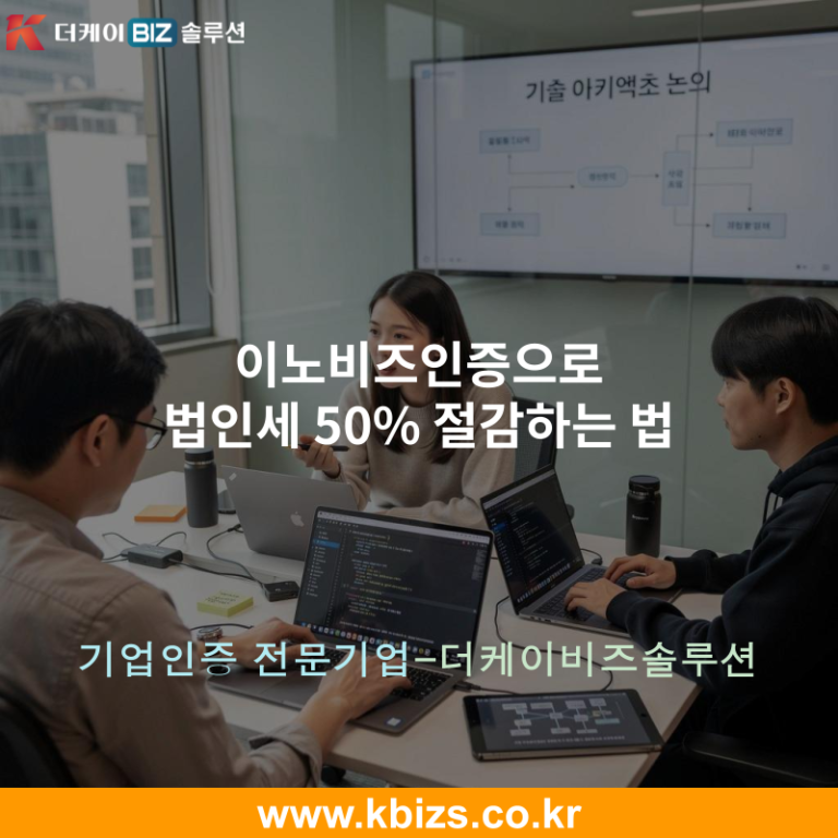 이노비즈인증으로 법인세 50% 절감하는 법